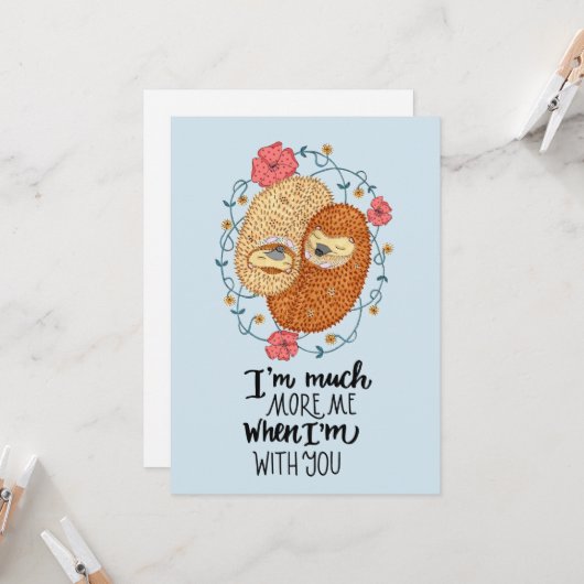 Niedlich mehr ich mit dir Igel Couple Karte (Vorderseite/Rückseite Beispiel)