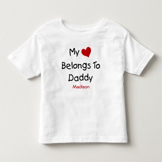 Niedlich mein Herz gehört zu Daddy Baby Bodysuit Kleinkind T-shirt (Vorderseite)