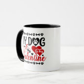 Niedlich "Mein Hund ist mein Valentin" Tasse (Vorderseite Links)