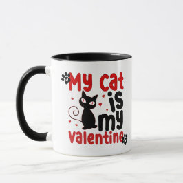Niedlich "Meine Katze ist mein Valentine" Tasse