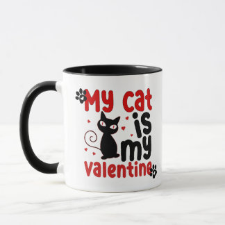 Niedlich "Meine Katze ist mein Valentine" Tasse