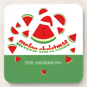 Niedlich Melon Frory Christmas Illustration Getränkeuntersetzer