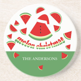 Niedlich Melon Frory Christmas Illustration Getränkeuntersetzer