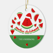 Niedlich Melon Frory Christmas Illustration Keramik Ornament (Links)