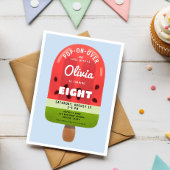 Niedlich Melon Popsicle Girl 8. Geburtstag Einladung
