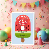 Niedlich Melon Popsicle Girl Acht Geburtstag Einladung