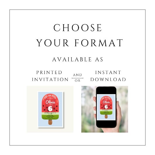 Niedlich Melon Popsicle Girl Einladung