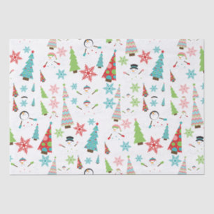 Niedlich Melting Snowman Funky Christmas Trees Seidenpapier