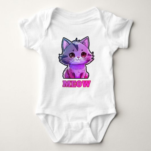 Niedlich Meow Baby Strampler (Vorderseite)