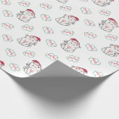 Niedlich Meow Christmas Kitten mit Weihnachtsmannm Geschenkpapier (Ecke)