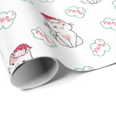 Niedlich Meow Christmas Kitten mit Weihnachtsmannm Geschenkpapier (Rolleneckpunkt)