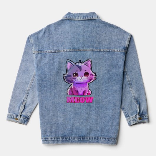 Niedlich Meow Denim Jacket Jeansjacke (Rückseite)