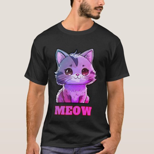 Niedlich Meow T-Shirt (Vorderseite)