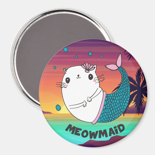 Niedlich Meowmaid Magnet (Vorderseite/Rückseite)