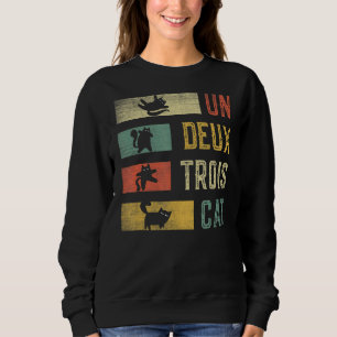 Niedlich Meowy Ca Vintag Black Cat Un Deux Trois C Sweatshirt