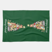 Niedlich Meowy Catmas Katzen Weihnachtsbaum Custom Geschirrtuch (Horizontal)