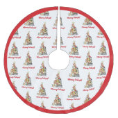 Niedlich Meowy Catmas Katzen Weihnachtsbaum Polyester Weihnachtsbaumdecke (Vorderseite)