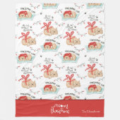 Niedlich Meowy Christmas Kitty Cat Pattern Fleecedecke (Vorderseite)