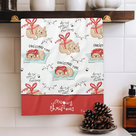 Niedlich Meowy Christmas Kitty Cat Pattern Geschirrtuch