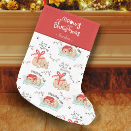 Niedlich Meowy Christmas Kitty Cat Pattern Kleiner Weihnachtsstrumpf