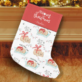 Niedlich Meowy Christmas Kitty Cat Pattern Kleiner Weihnachtsstrumpf