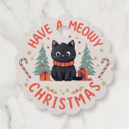 Niedlich Meowy Christmas Purfect Black Cat Geschenkanhänger