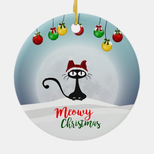 Niedlich Meowy Keramik Ornament (Hinten)