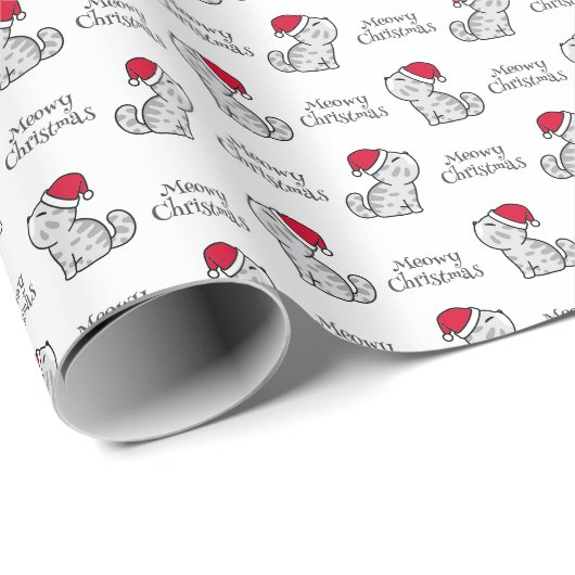 Niedlich Meowy Weihnachten Weihnachtskatzen Geschenkpapier (Rolleneckpunkt)