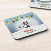 Niedlich Meowy Weihnachtsgetränk Coaster Getränkeuntersetzer (Linke Seite)