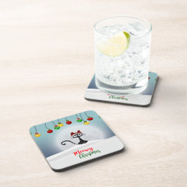 Niedlich Meowy Weihnachtsgetränk Coaster Getränkeuntersetzer