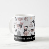 Niedlich Meowy Weihnachtskatzenjause Tasse (Vorderseite Links)