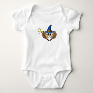 Niedlich Merlin the Wizard Owl Cartoon Baby Strampler