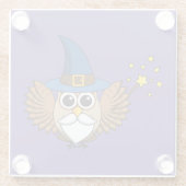 Niedlich Merlin the Wizard Owl Cartoon Glasuntersetzer (Rückseite)