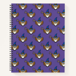 Niedlich Merlin the Wizard Owl Cartoon Notizblock