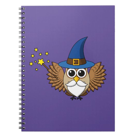 Niedlich Merlin the Wizard Owl Cartoon Notizblock (Vorderseite)