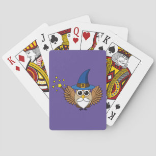 Niedlich Merlin the Wizard Owl Cartoon Spielkarten