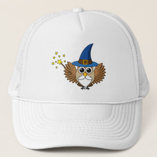 Niedlich Merlin the Wizard Owl Cartoon Truckerkappe