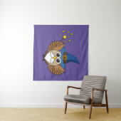 Niedlich Merlin the Wizard Owl Cartoon Wandteppich (Beispiel (Horizontal))