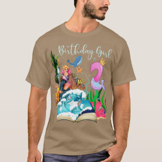 Niedlich Mermaid 2. Geburtstagskarte T-Shirt