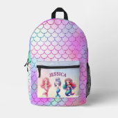 Niedlich Mermaid 4Th Personalisierter Name Bedruckter Rucksack (Vorderseite)