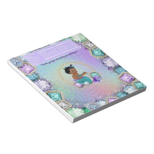 Niedlich Mermaid Baby Showdusche Candy Bar Wrapper Notizblock (angewinkelt)