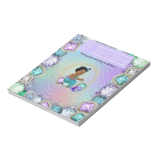 Niedlich Mermaid Baby Showdusche Candy Bar Wrapper Notizblock (Rotiert)