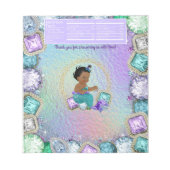 Niedlich Mermaid Baby Showdusche Candy Bar Wrapper Notizblock (Vorderseite)