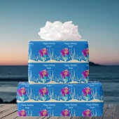 Niedlich Mermaid Birthday Girl Custom Blue Ocean Geschenkpapier
