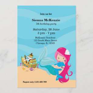 Niedlich Mermaid Einladung