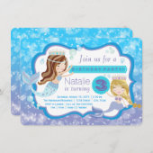 Niedlich Mermaid Geburtstagsparty Einladungen (Vorne/Hinten)