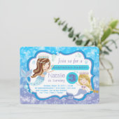 Niedlich Mermaid Geburtstagsparty Einladungen (Stehend Vorderseite)