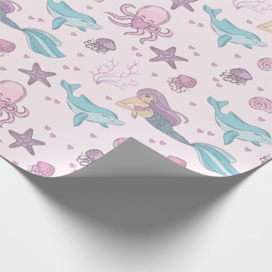 Niedlich Mermaid Geschenkpapier (Ecke)