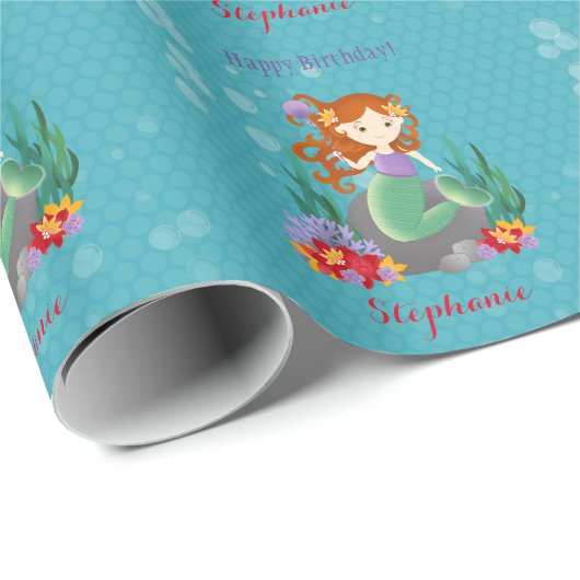 Niedlich Mermaid Geschenkpapier (Rolleneckpunkt)