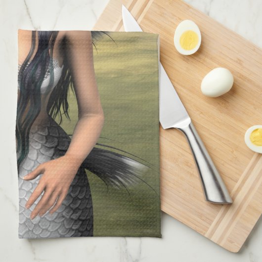 Niedlich Mermaid Geschirrtuch (Viertel Falte)